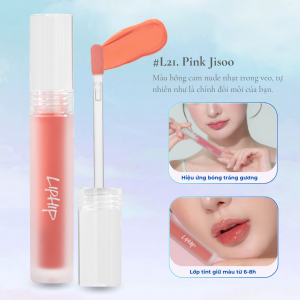 #L21 LIPHIP Glossy Tint - Son Tint Bóng hiệu ứng tráng gương- Pink Jisoo - Hồng cam nude