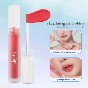 #L24 LIPHIP Glossy Tint - Son Tint Bóng hiệu ứng tráng gương - Instagram Goddess - Hồng rose ánh đỏ